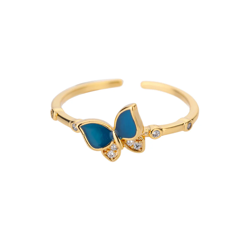 Blue Butterfly Crystal Accent Ring - Image 3