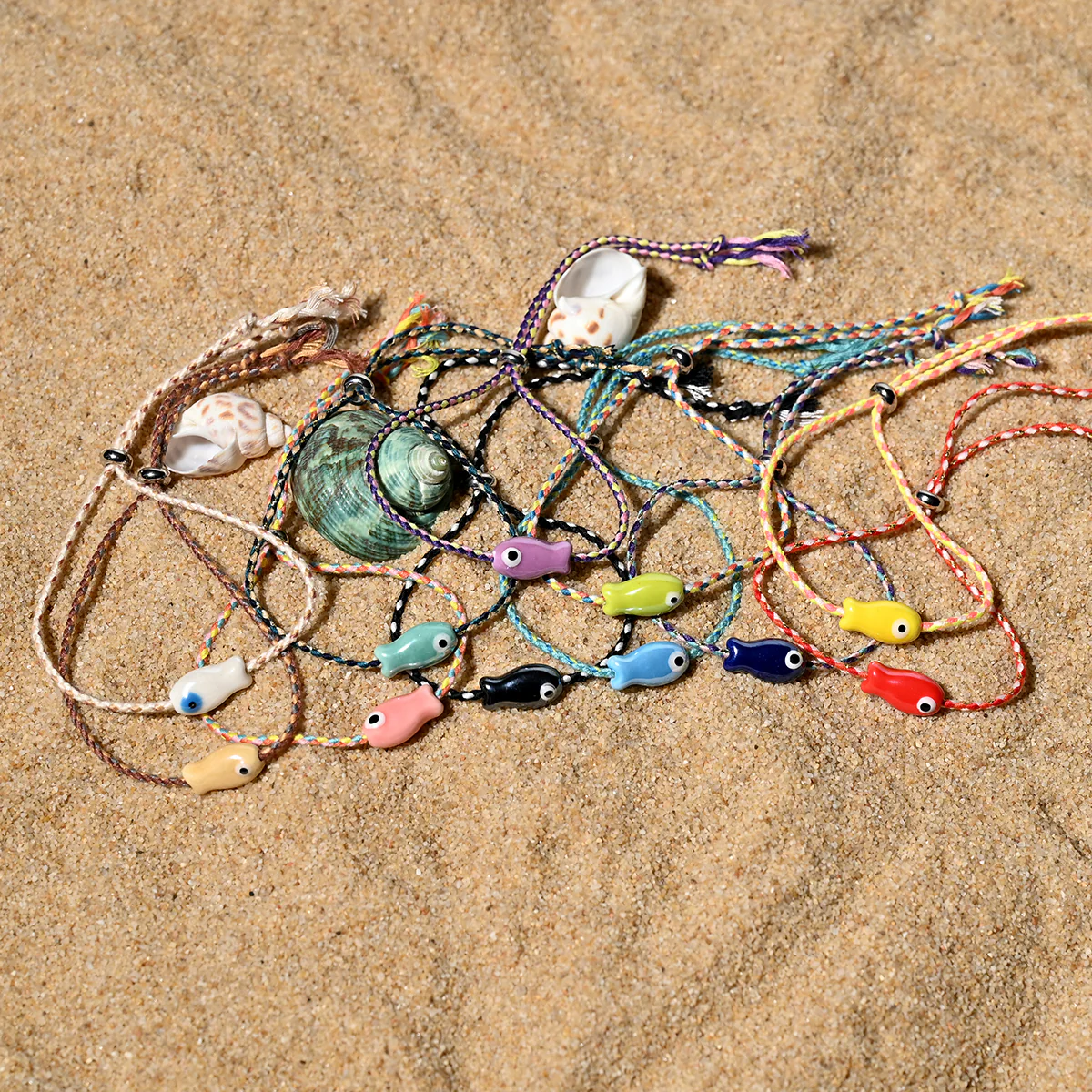 Boho Ceramic Fish String Bracelet - Image 11