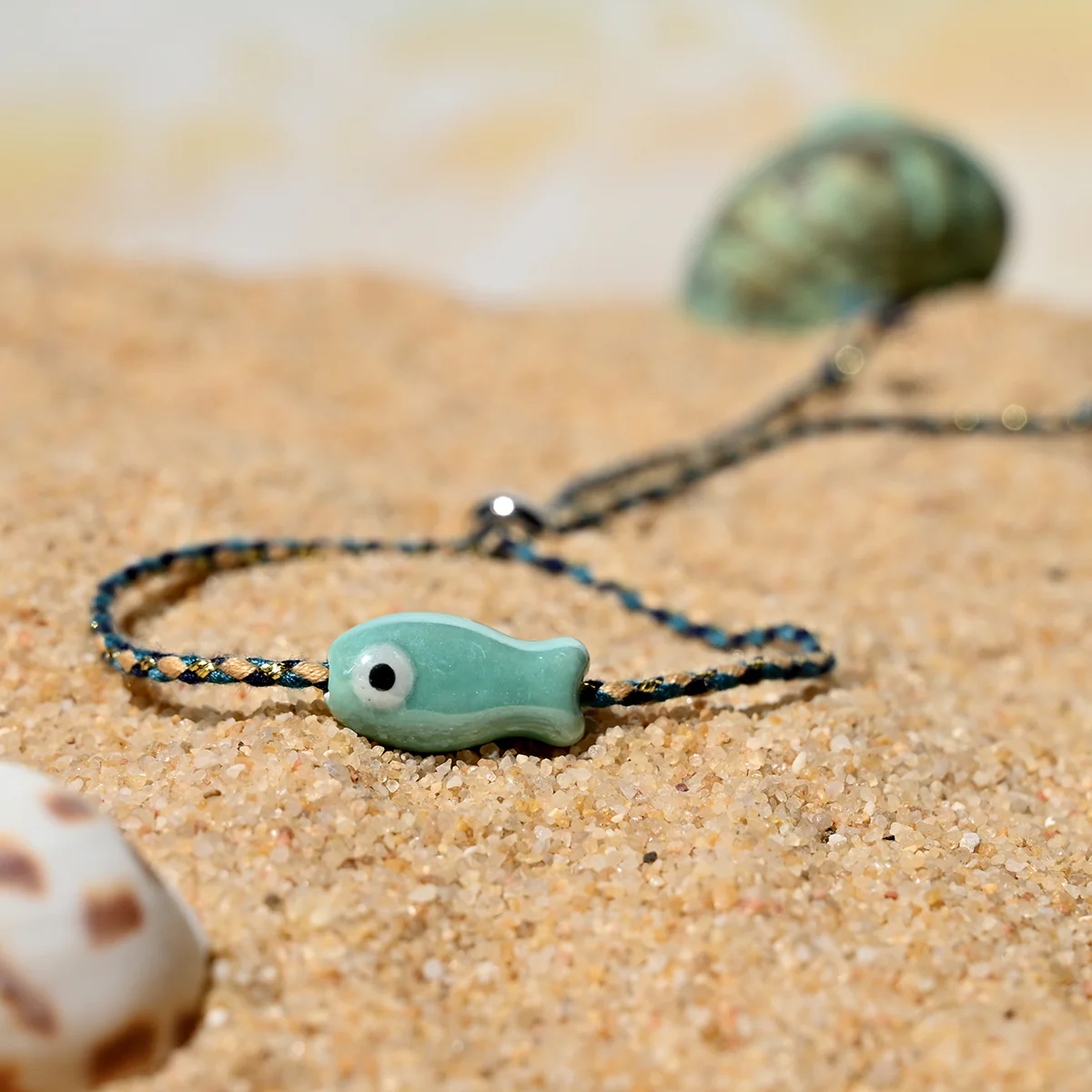 Boho Ceramic Fish String Bracelet - Image 4