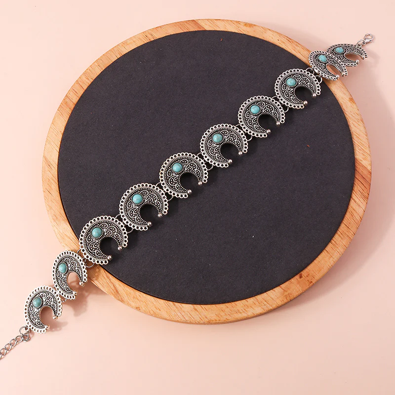 Boho Crescent Turquoise Choker - Image 3