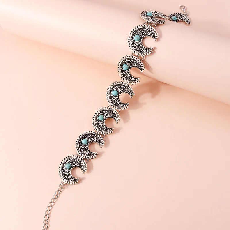 Boho Crescent Turquoise Choker - Image 5