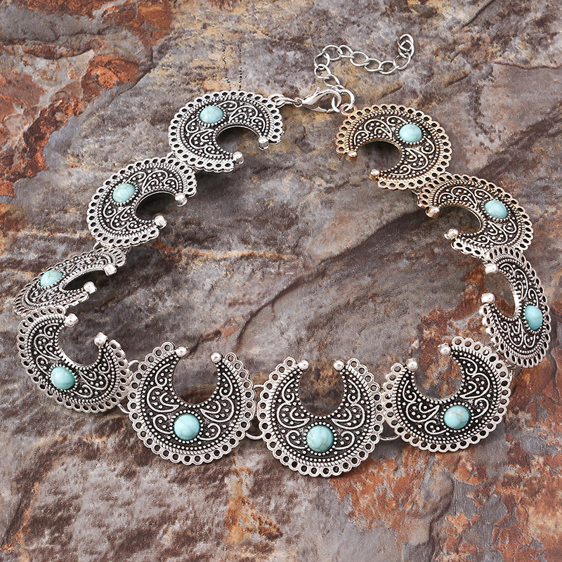 Boho Crescent Turquoise Choker - Image 6
