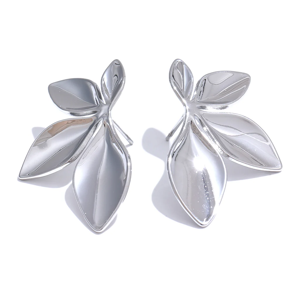 Bold Leaf Statement Earrings - Image 4
