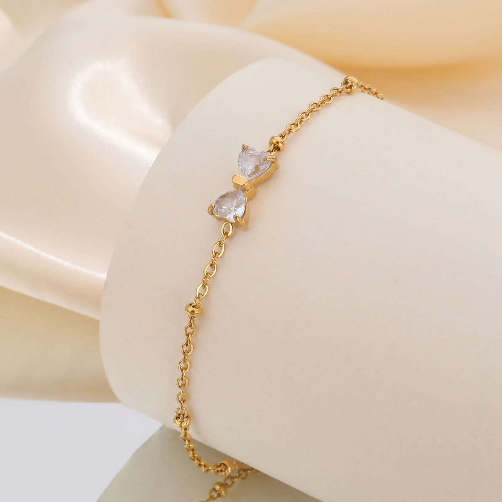 Bow Crystal Charm Bracelet - Image 3