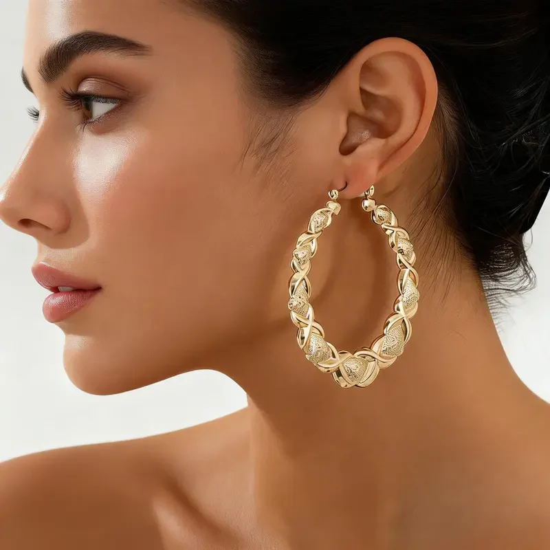 Braided Hoop Earrings - Image 3