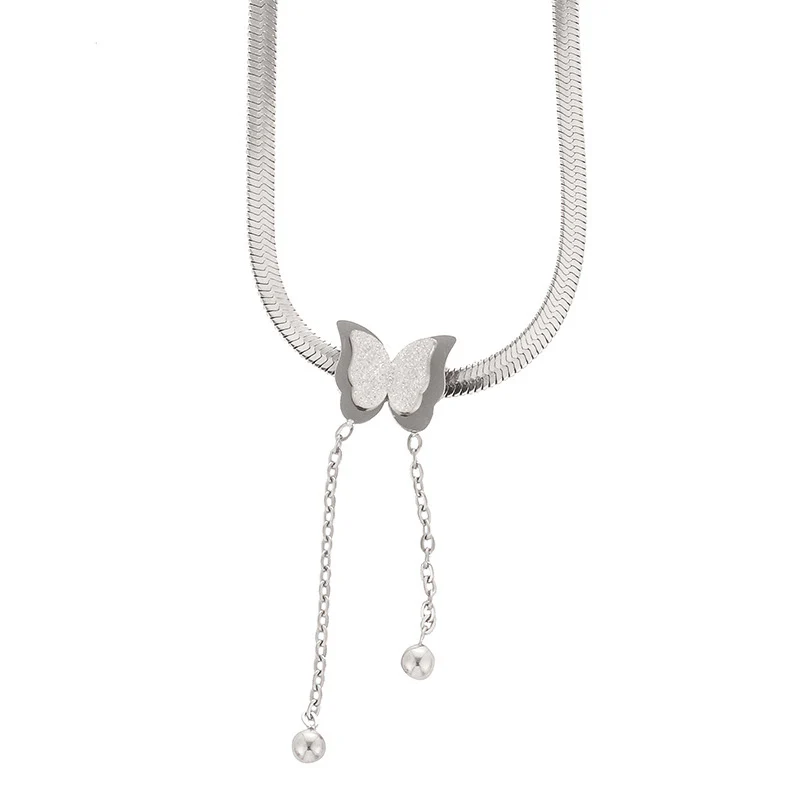 Butterfly Accent Snake Chain Choker - Image 2