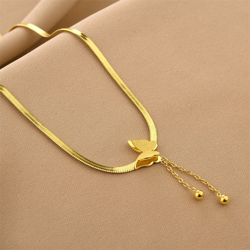 Butterfly Accent Snake Chain Choker - Image 3