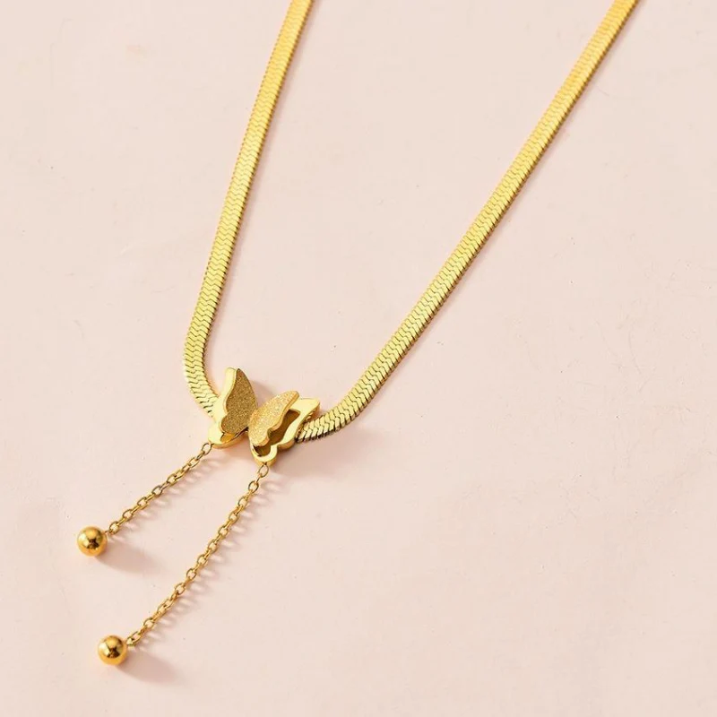 Butterfly Accent Snake Chain Choker - Image 4