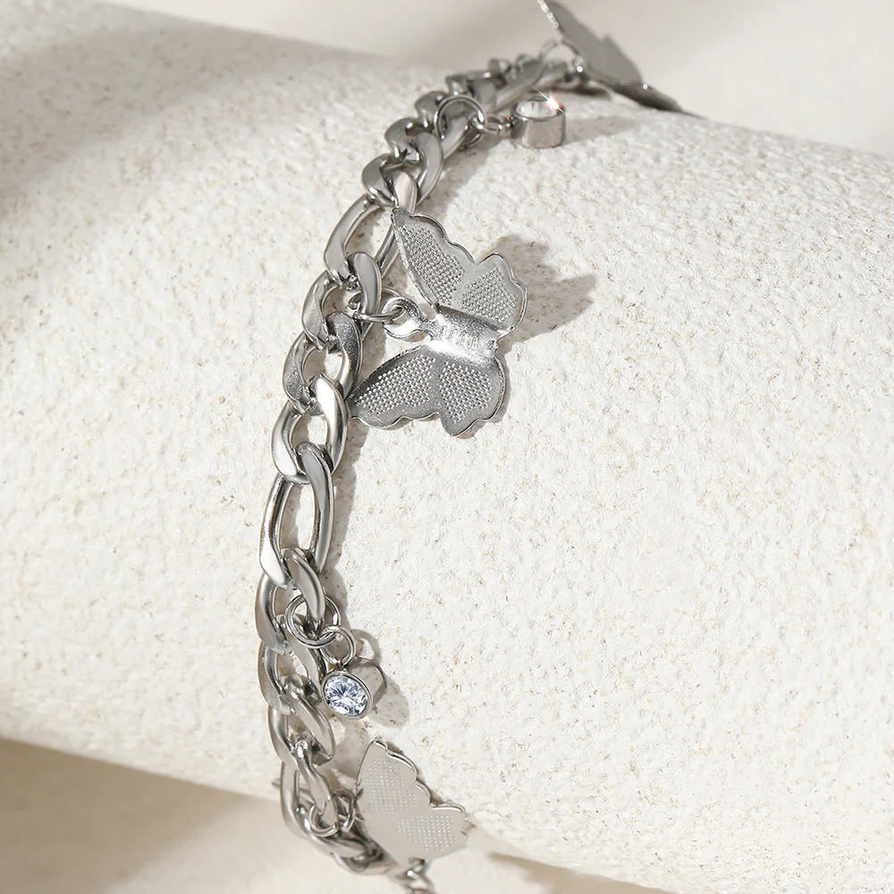 Butterfly Charm Chain Anklet - Image 4
