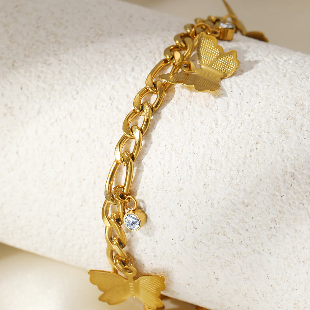 Butterfly Charm Chain Anklet - Image 5