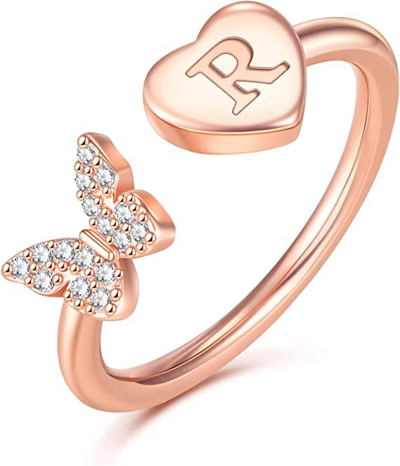 Butterfly Initial Zircon Ring - Image 10