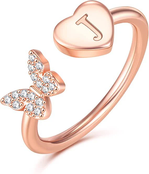 Butterfly Initial Zircon Ring - Image 17