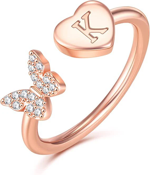 Butterfly Initial Zircon Ring - Image 20