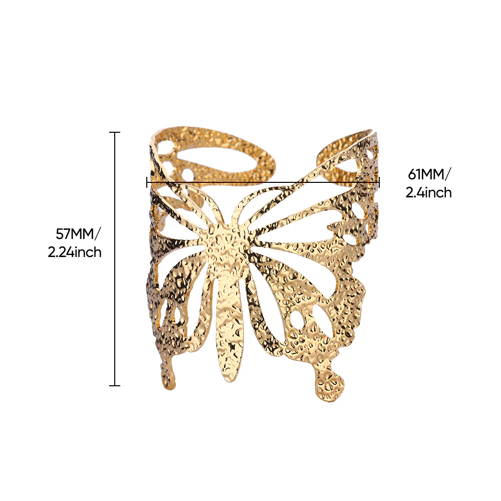 Butterfly Wide Cuff Bracelet - Image 3