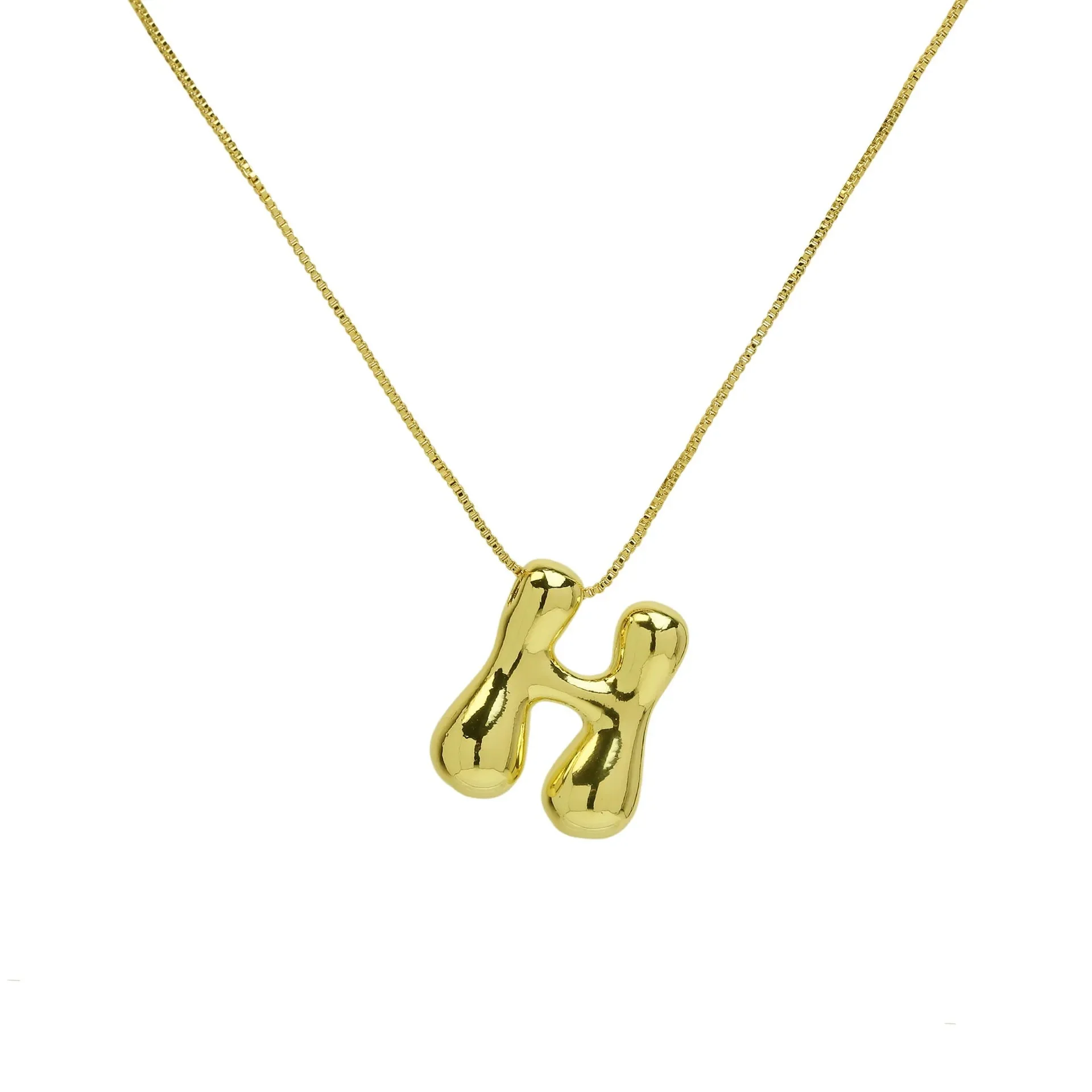 Chunky Balloon Initial Letter Necklace - Image 13