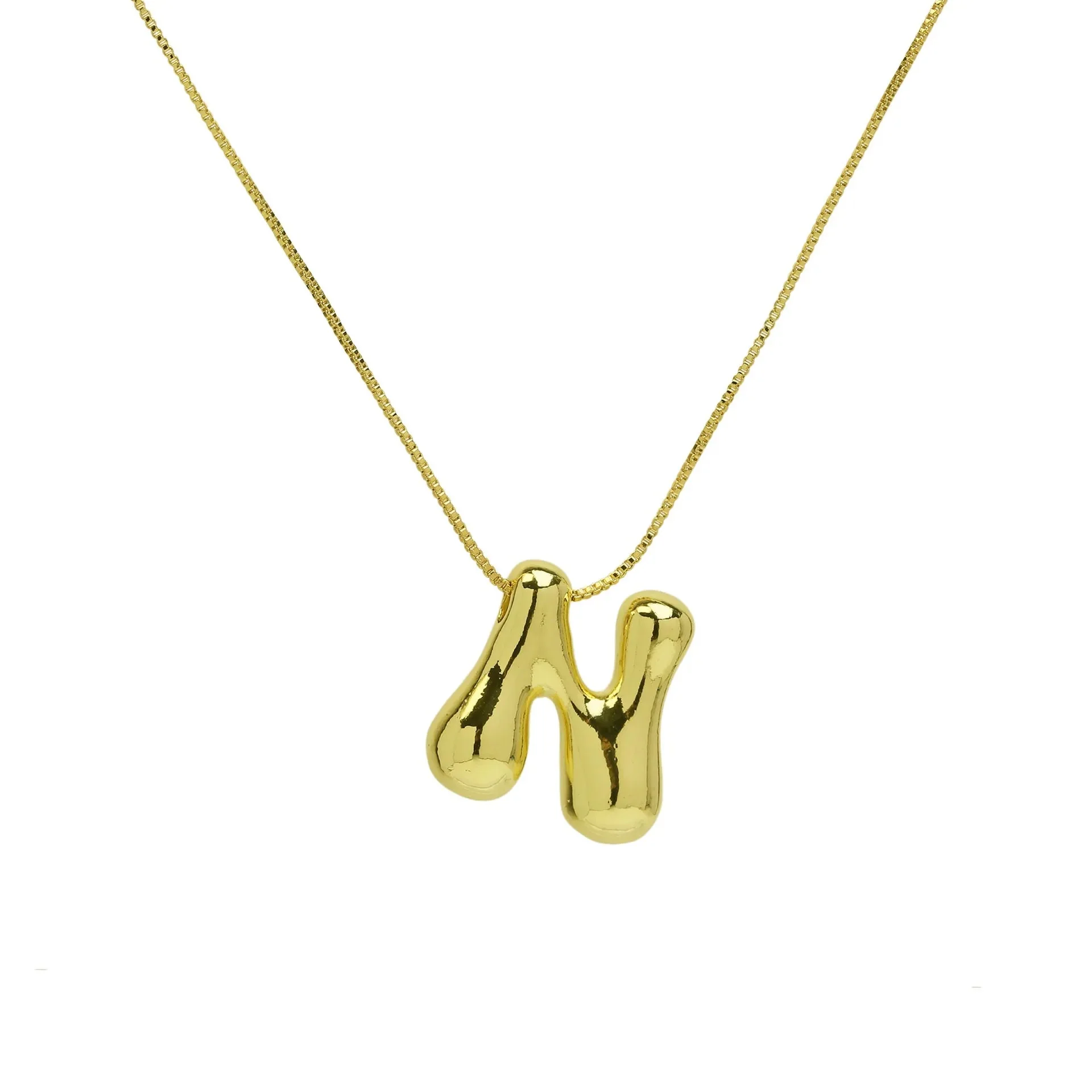 Chunky Balloon Initial Letter Necklace - Image 19