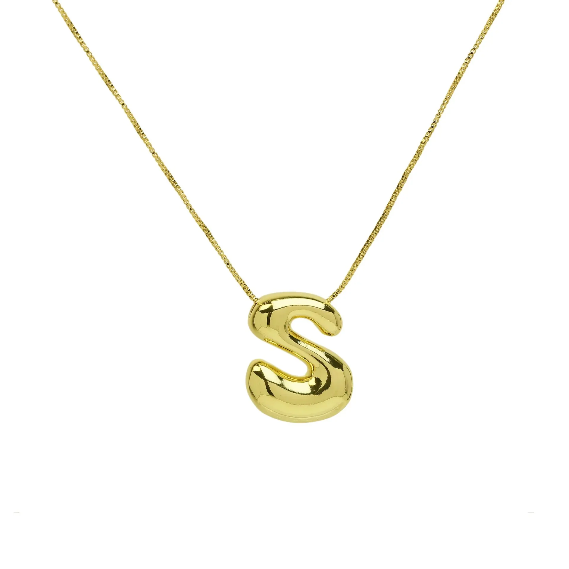 Chunky Balloon Initial Letter Necklace - Image 24
