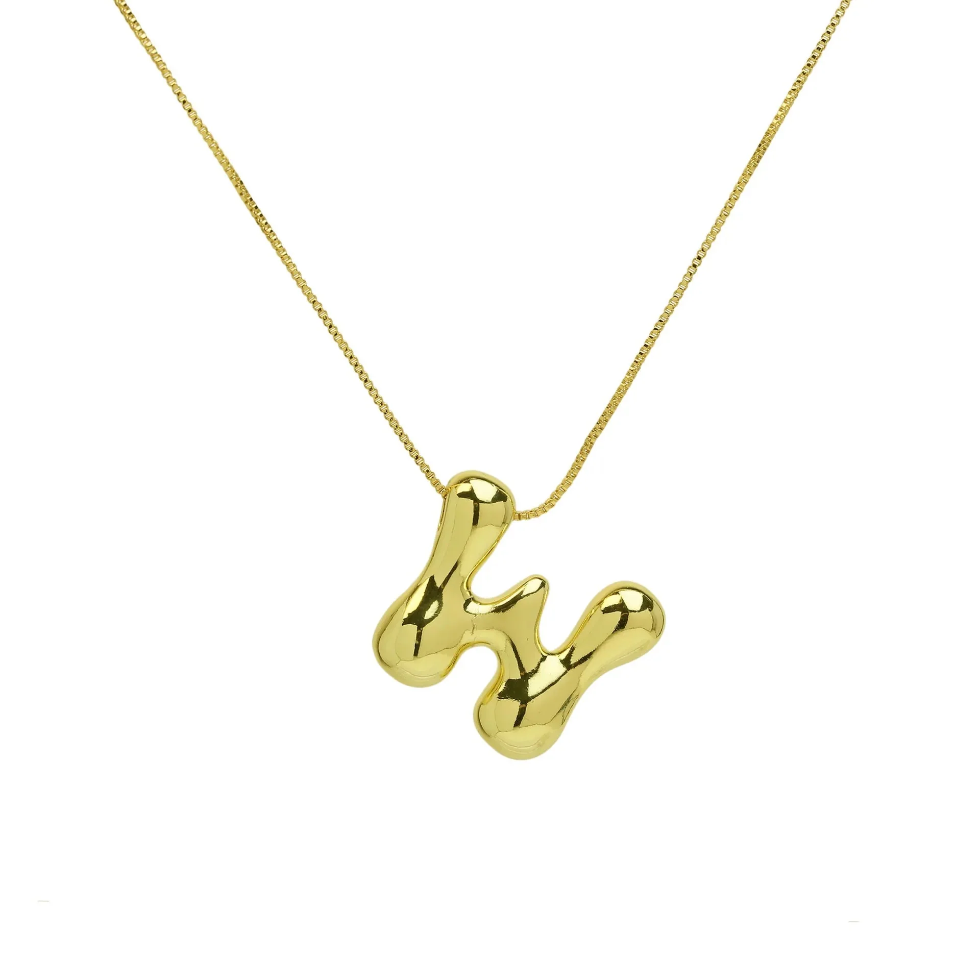 Chunky Balloon Initial Letter Necklace - Image 28