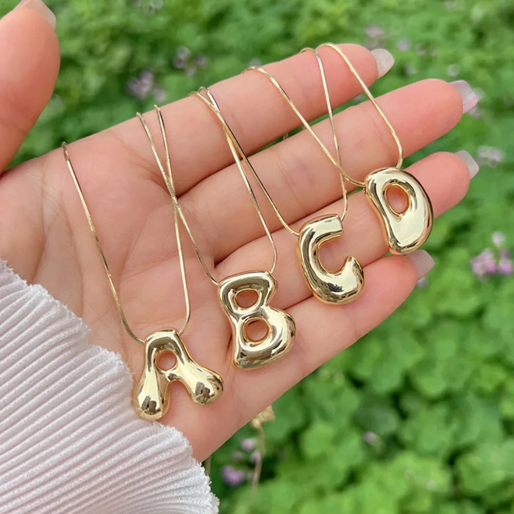 Chunky Balloon Initial Letter Necklace - Image 3