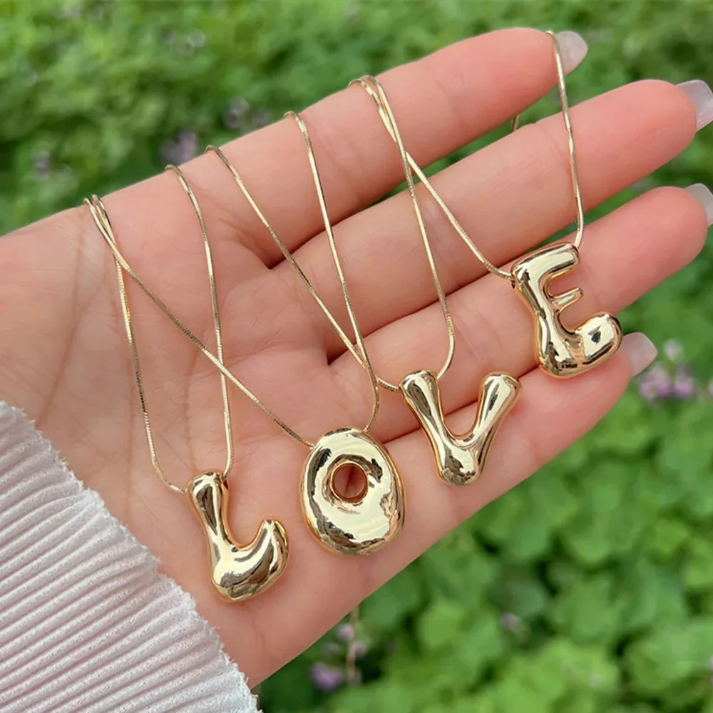 Chunky Balloon Initial Letter Necklace - Image 4
