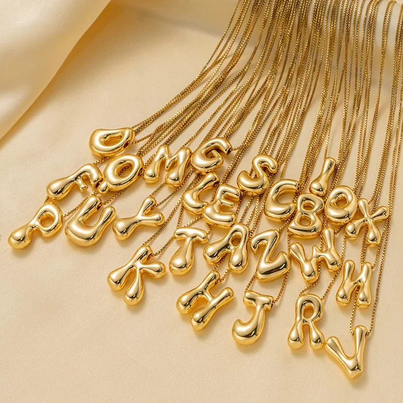 Chunky Balloon Initial Letter Necklace - Image 5
