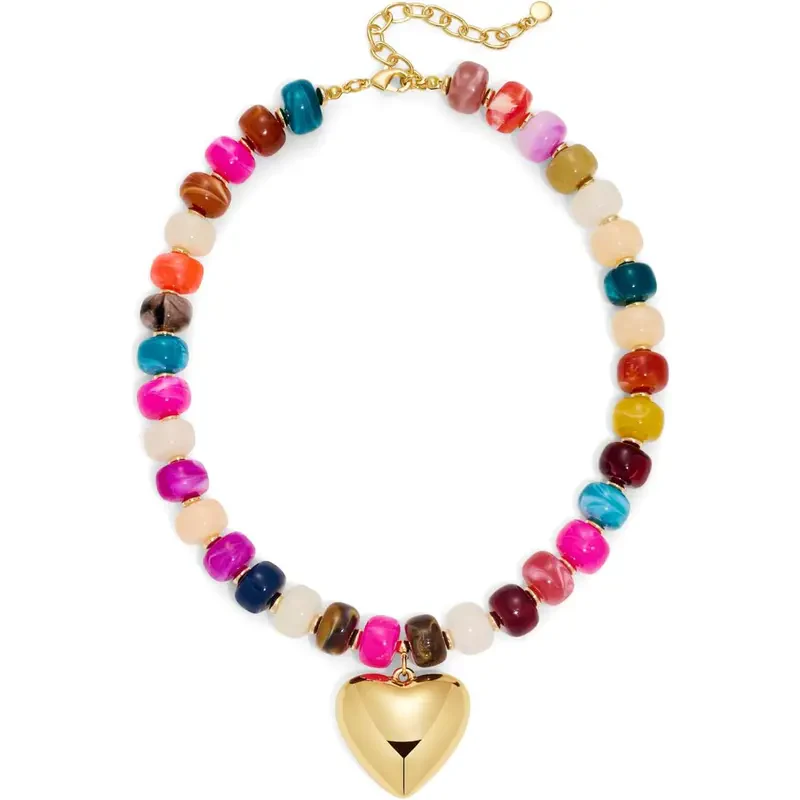 Chunky Bead Heart Necklace - Image 16