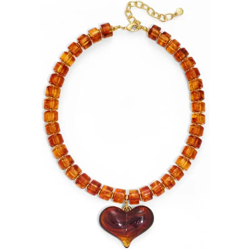 Chunky Bead Heart Necklace - Image 17