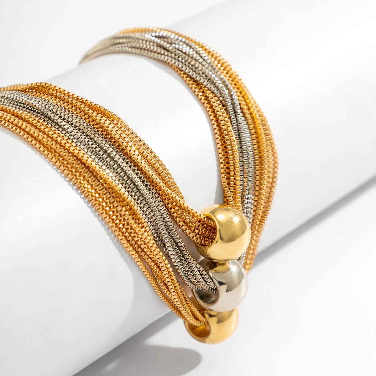 Chunky Gold Ball Choker Necklace - Image 4