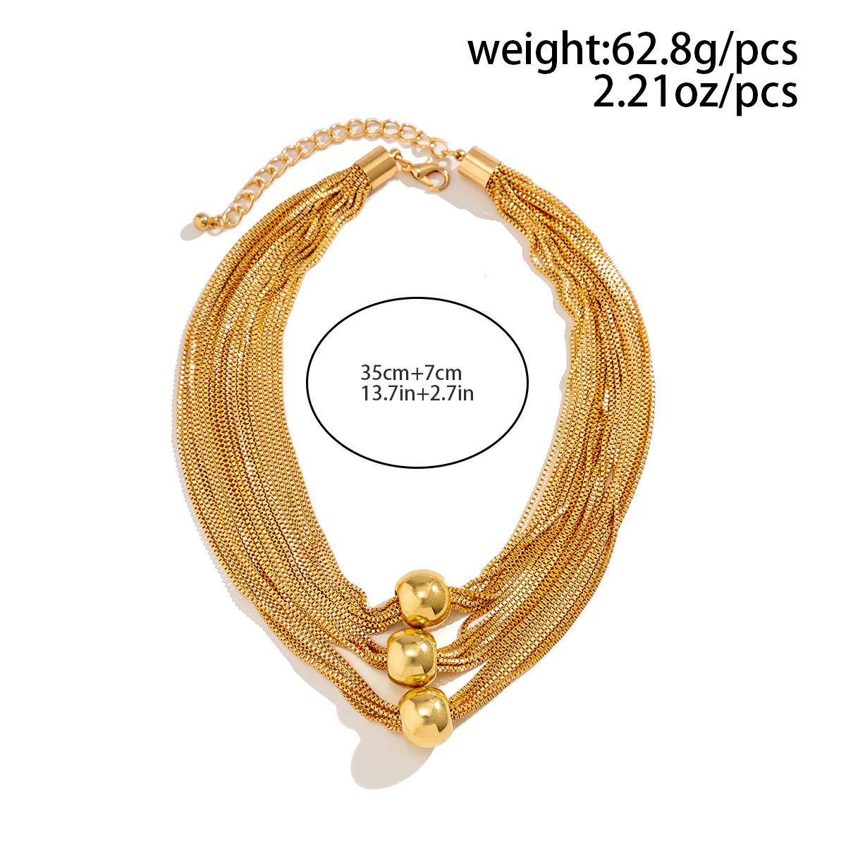 Chunky Gold Ball Choker Necklace - Image 5