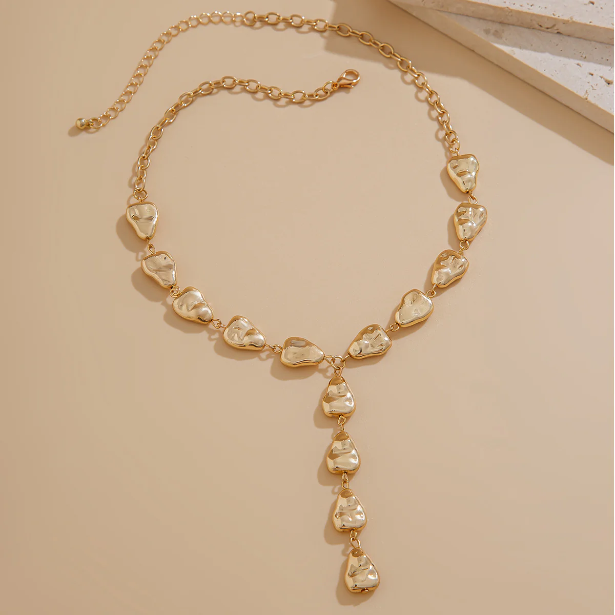 Chunky Gold Drop Statement Necklace - Image 3