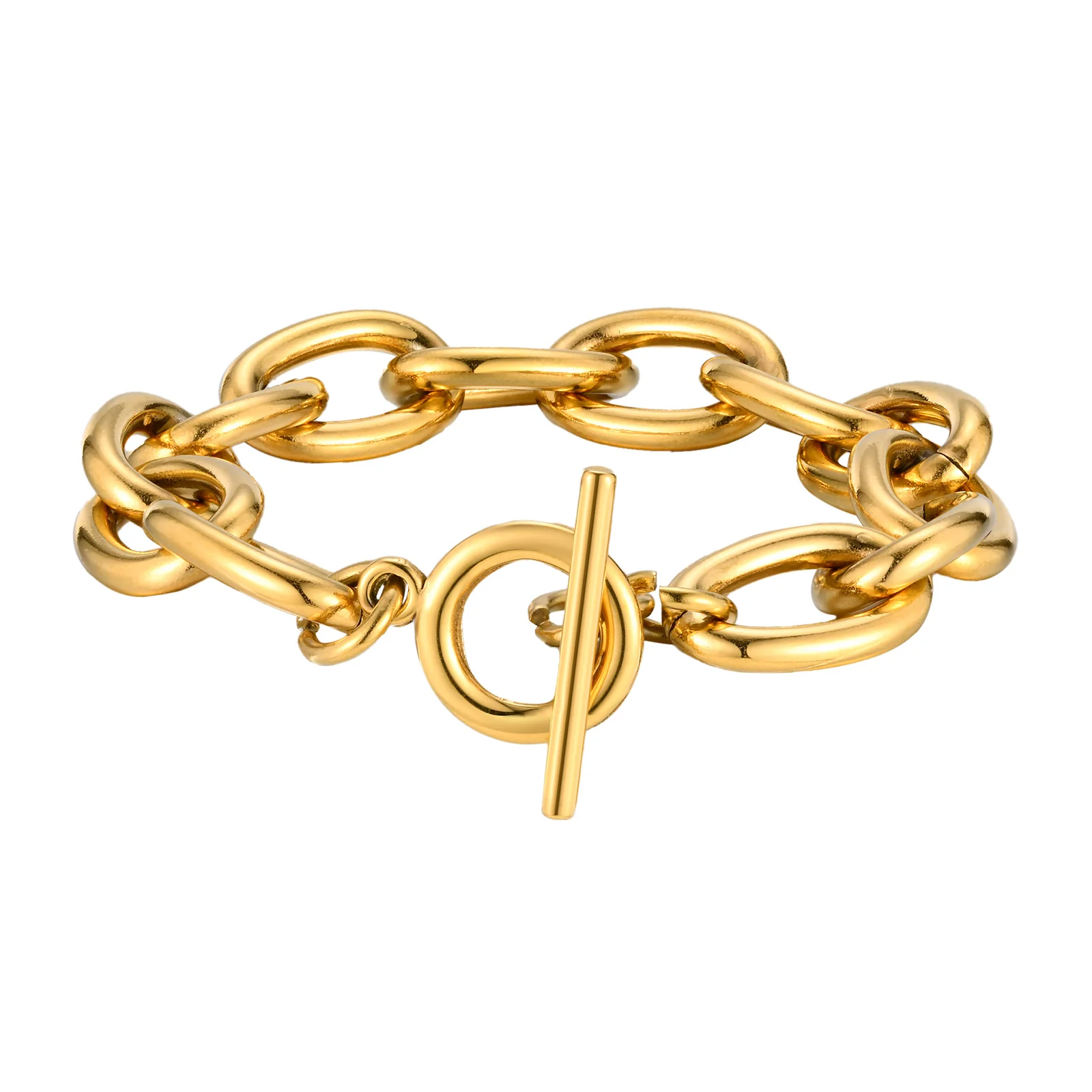 Chunky Gold Toggle Clasp Bracelet - Image 2