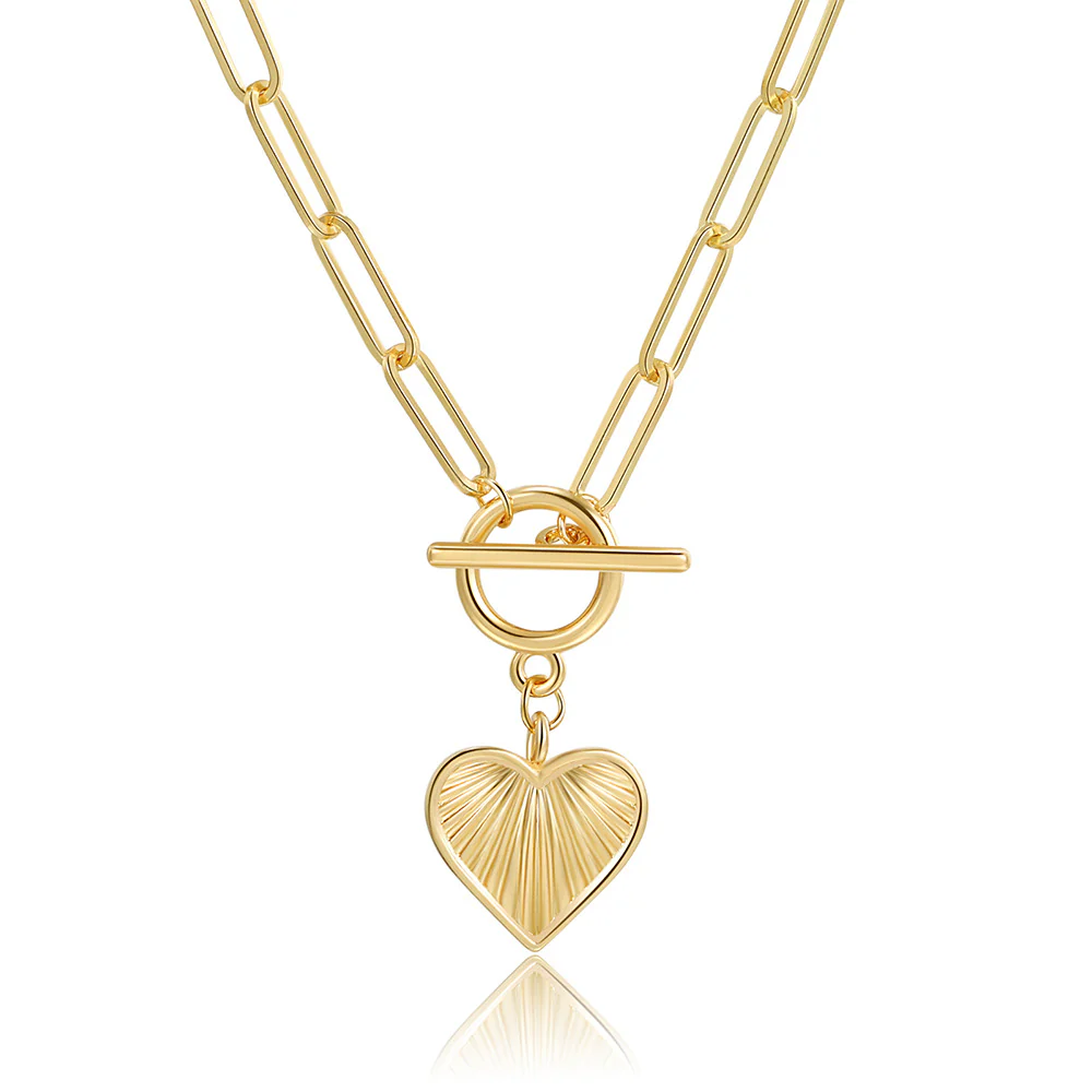 Chunky Heart Pendant Chain Necklace - Image 5