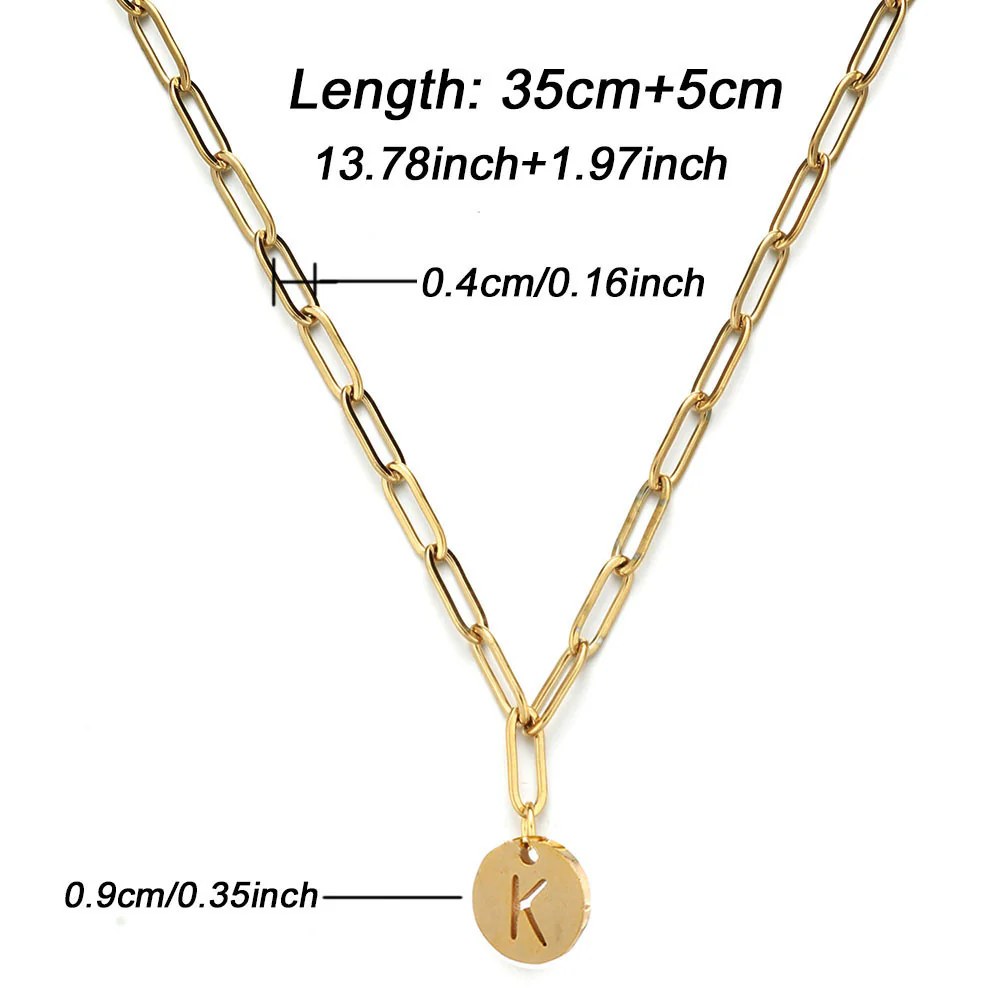 Chunky Initial Pendant Chain Necklace - Image 5