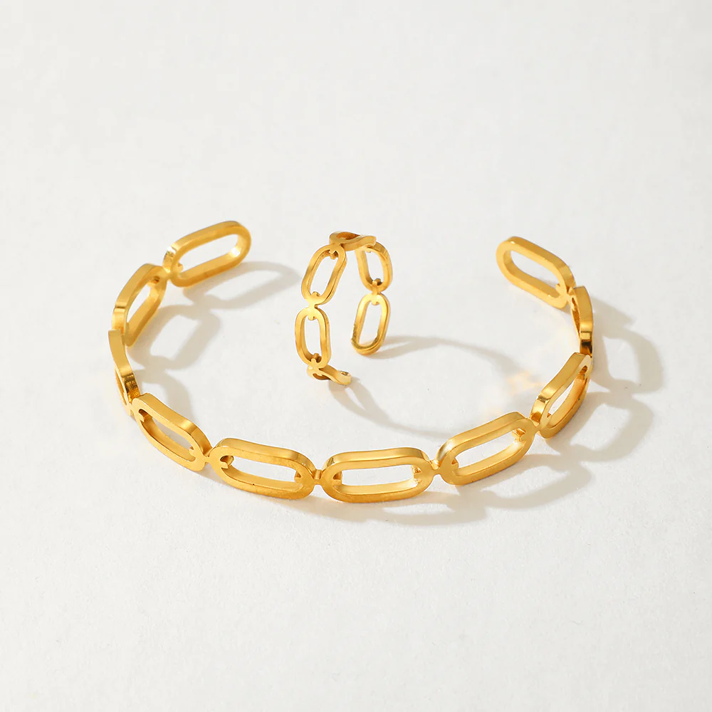 Chunky Link Bracelet & Ring Set - Image 3