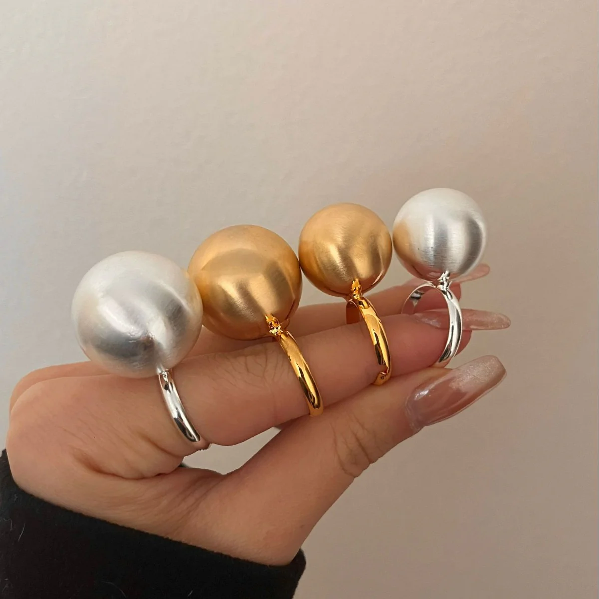 Chunky Matte Metal Statement Ring - Image 2