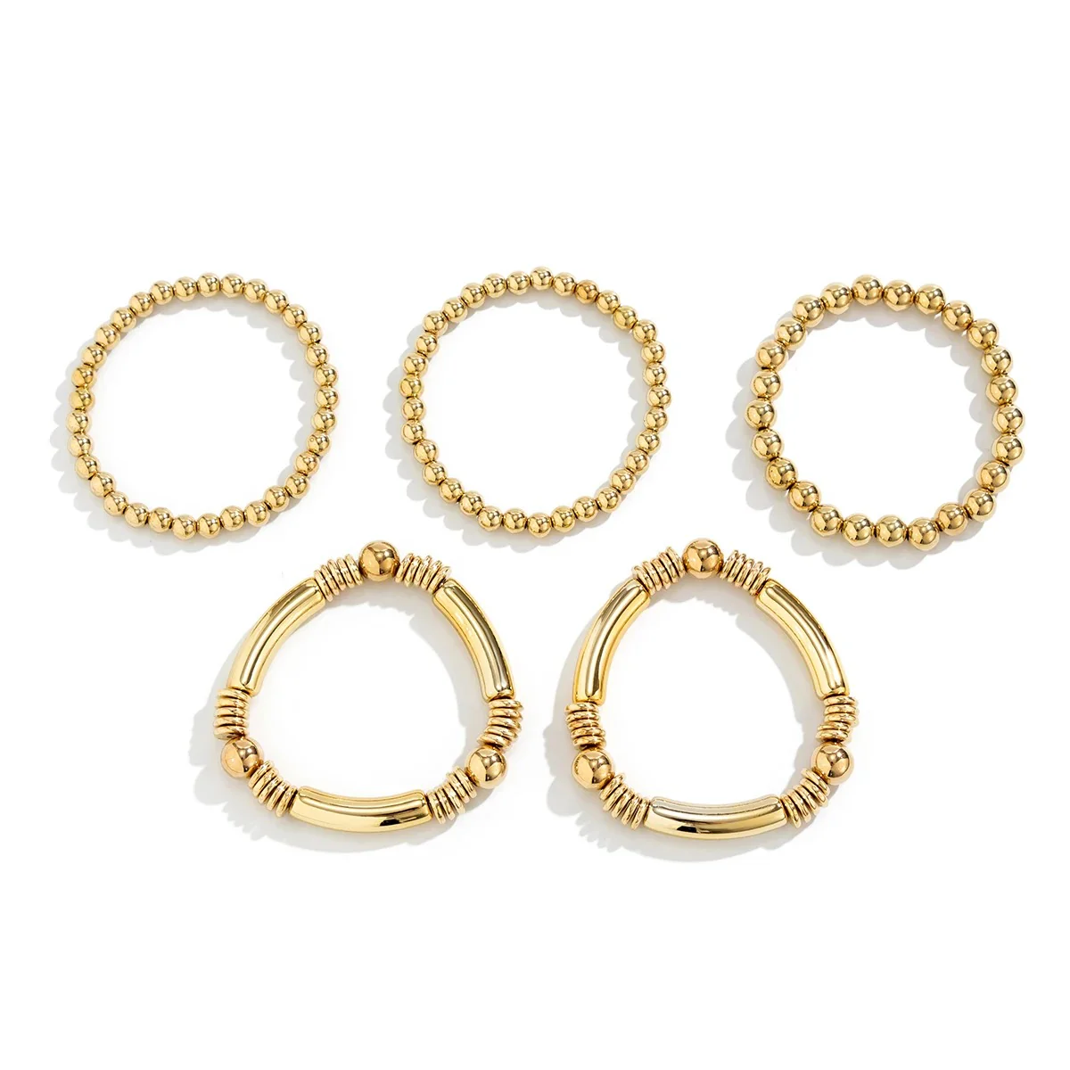 Chunky Round Bead Bracelet Stack - Image 4