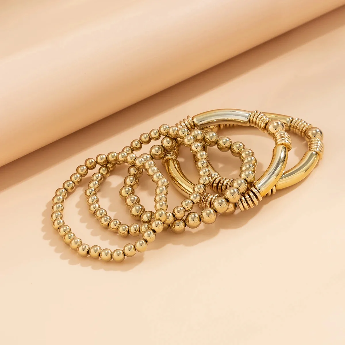 Chunky Round Bead Bracelet Stack - Image 5