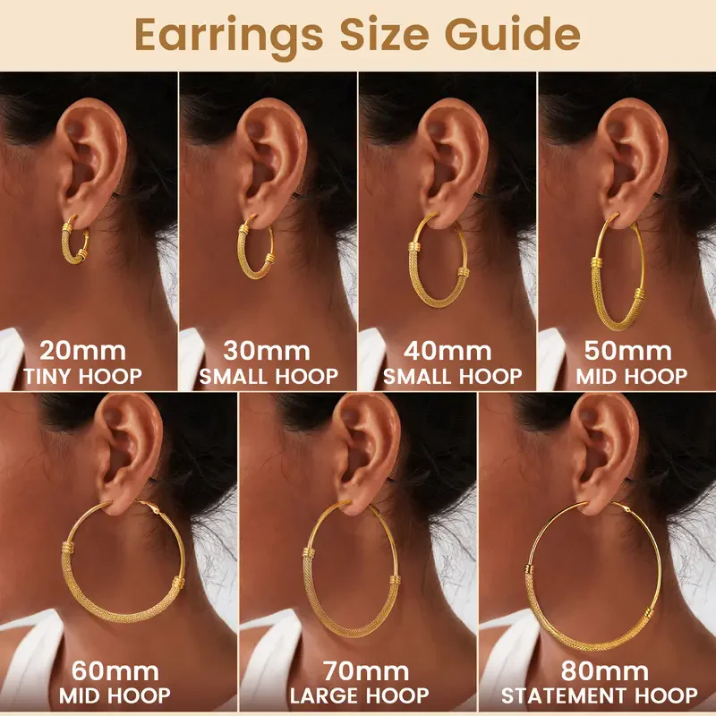 Chunky Textured Hoop Earrings - Image 2