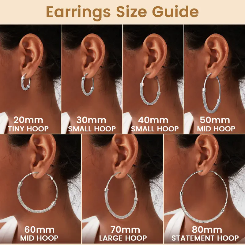 Chunky Textured Hoop Earrings - Image 3