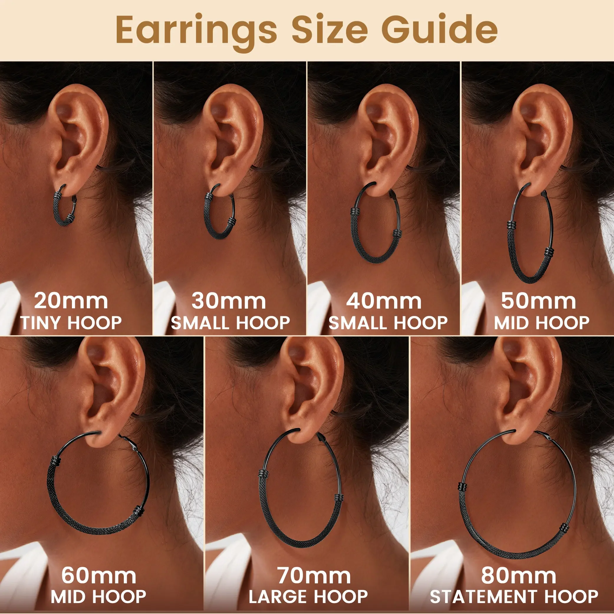 Chunky Textured Hoop Earrings - Image 4