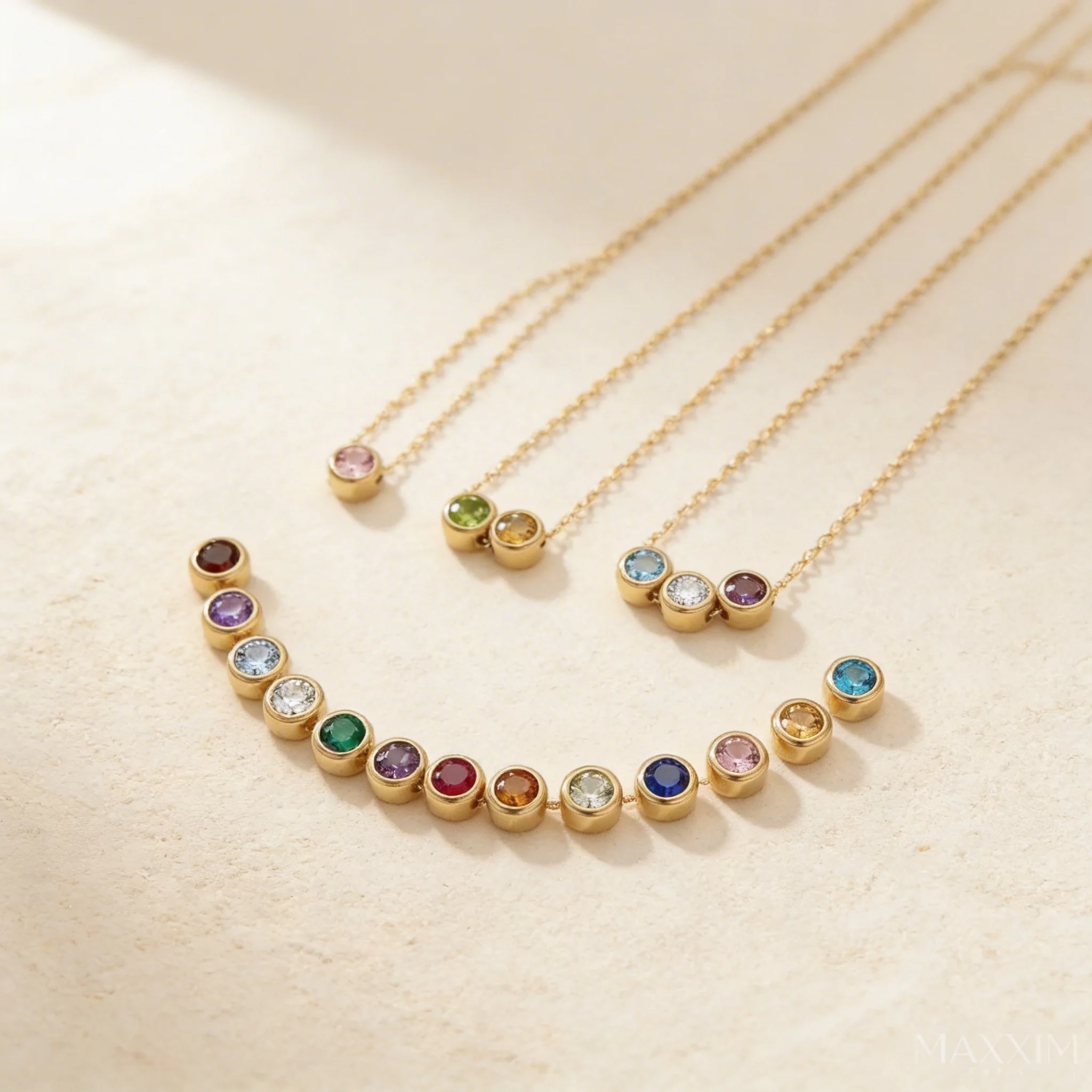 Circle Birthstone Necklace - Image 2