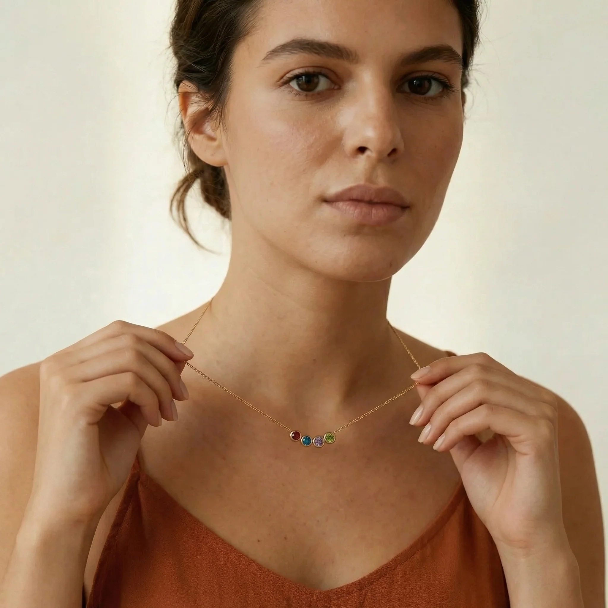 Circle Birthstone Necklace - Image 5