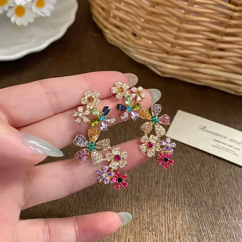 Color Block Flower Earrings - Image 2