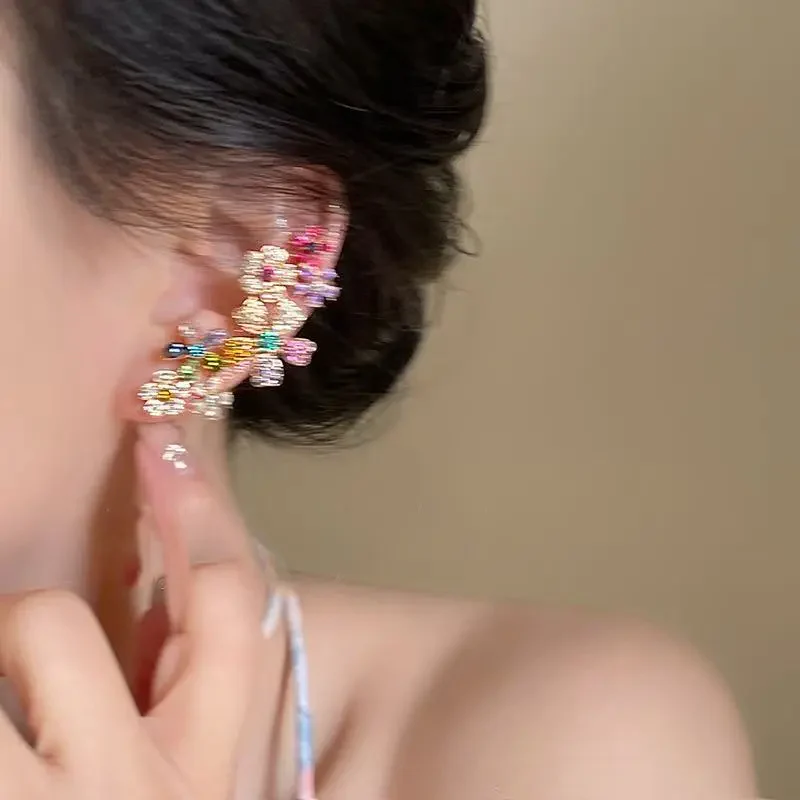 Color Block Flower Earrings - Image 3