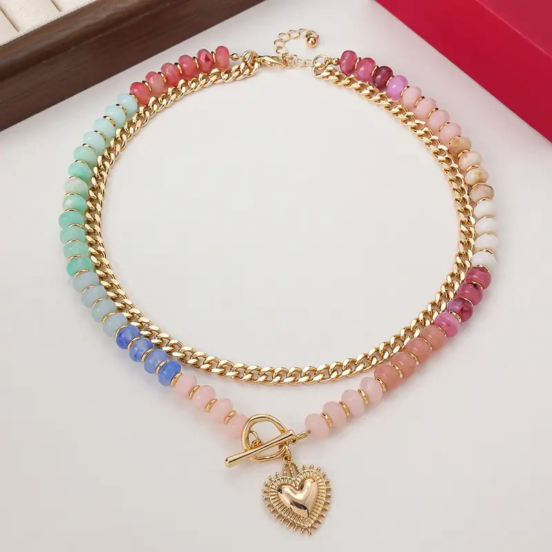 Colorful Beaded Double Layer Necklace - Image 6