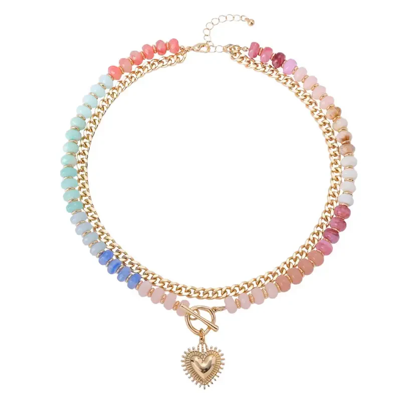Colorful Beaded Double Layer Necklace - Image 7