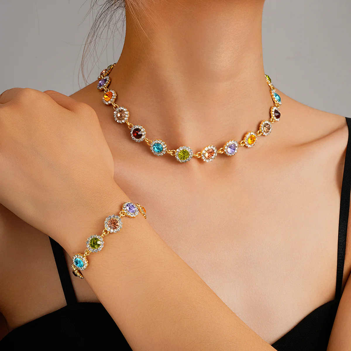 Colorful Choker & Bracelet Set