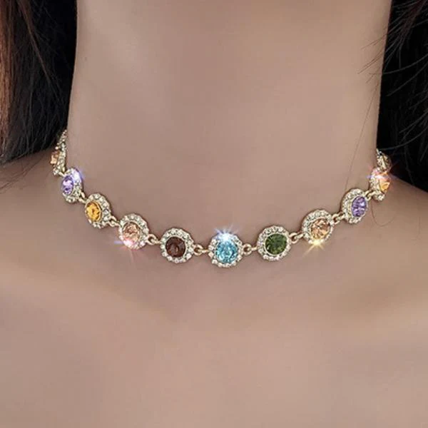 Colorful Circles Necklace And Bracelet Set - Image 3