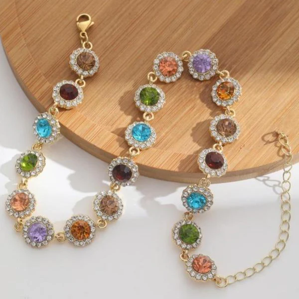 Colorful Circles Necklace And Bracelet Set - Image 5