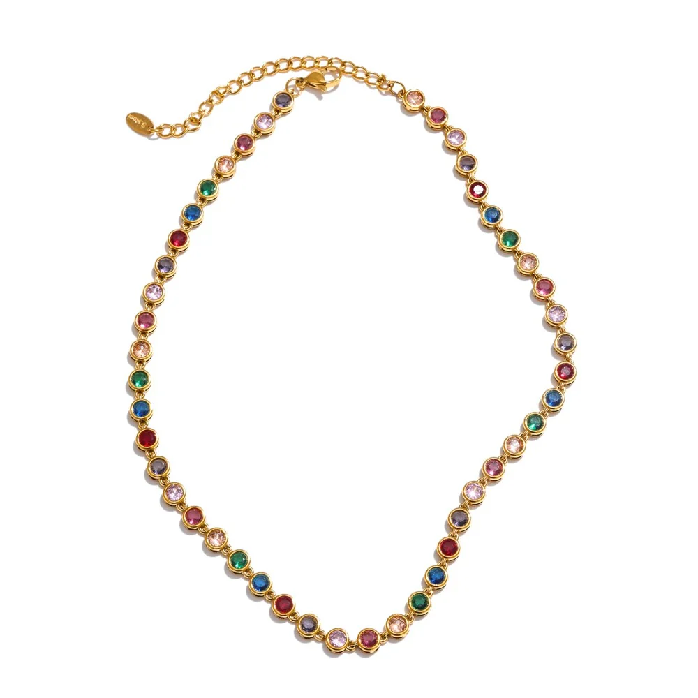 Colorful Circles Necklace and Bracelet Set - Image 3
